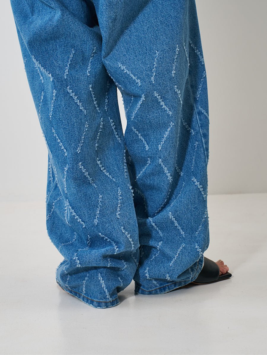 【YENN 2026 SPRING】LASER CUT WIDE DENIM - Champdelarose