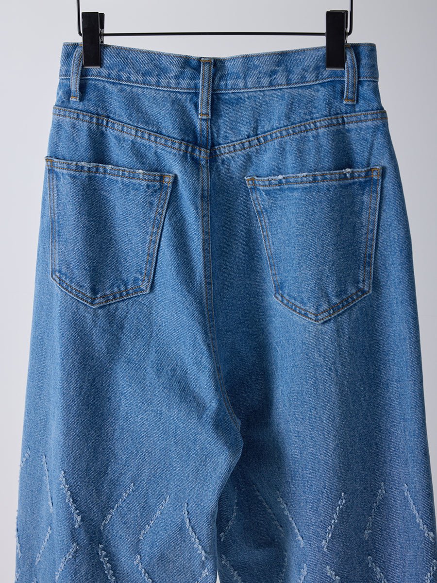 【YENN 2026 SPRING】LASER CUT WIDE DENIM - Champdelarose