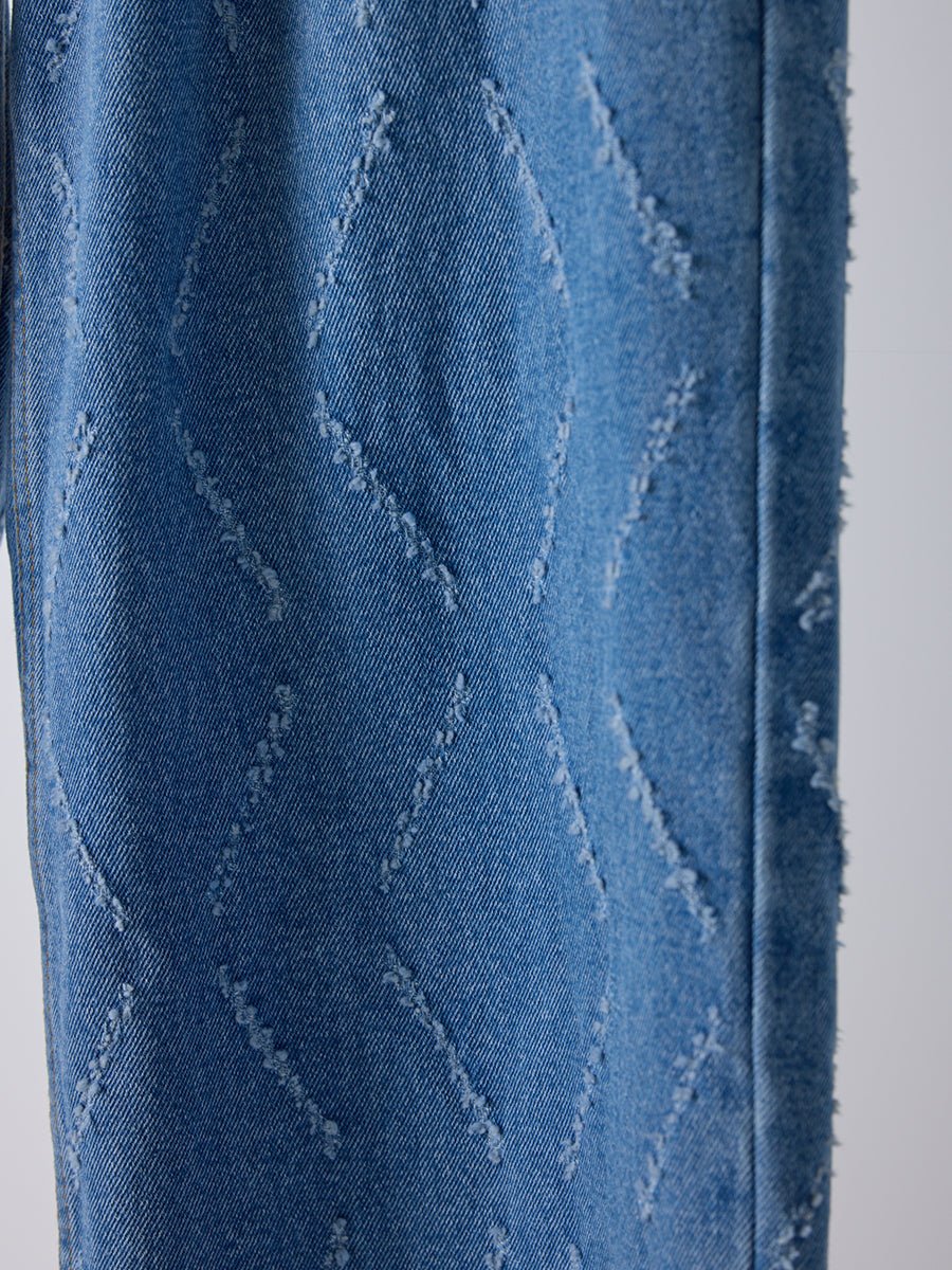 【YENN 2026 SPRING】LASER CUT WIDE DENIM - Champdelarose
