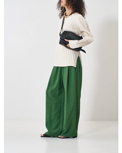 【YENN 2026 SPRING】PLAID TUCK EASY PT - Champdelarose