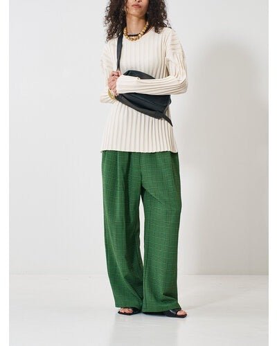 【YENN 2026 SPRING】PLAID TUCK EASY PT - Champdelarose
