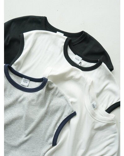 【YENN 2026 SPRING】SHORT SLEEVE RIB TEE - Champdelarose