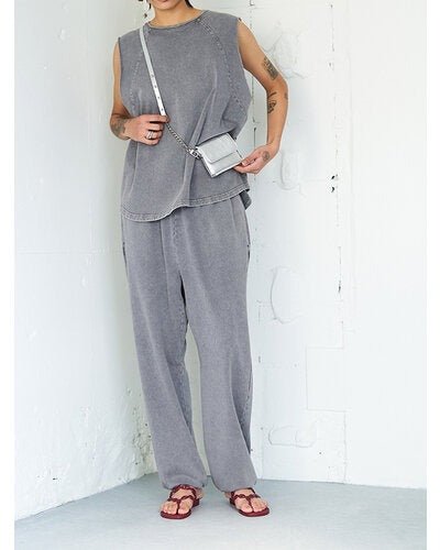 【YENN 2026 SUMMER COLLECTION】ACID DYE SWEATPANTS - Champdelarose