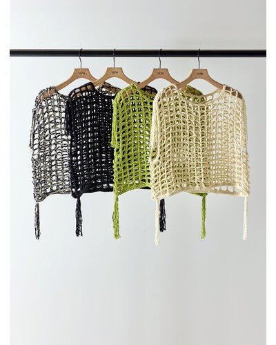 【YENN 2026 SUMMER COLLECTION】CROCHET MESH TOPS - Champdelarose