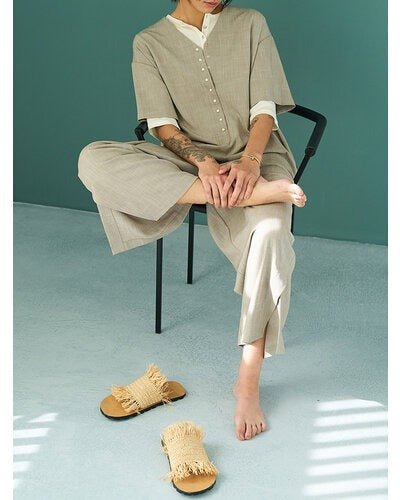 【YENN 2026 SUMMER COLLECTION】HENRY NECK TEE - Champdelarose