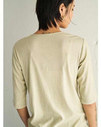 【YENN 2026 SUMMER COLLECTION】HENRY NECK TEE - Champdelarose