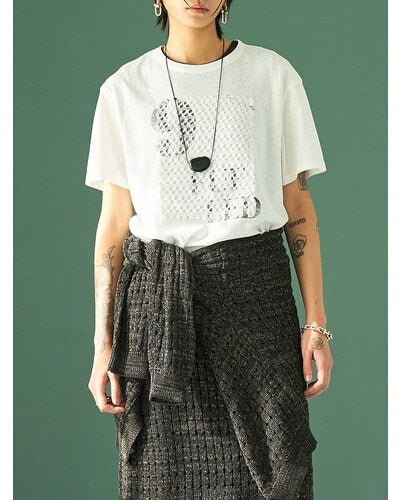 【YENN 2026 SUMMER COLLECTION】LACE FRAME LOGO TEE - Champdelarose