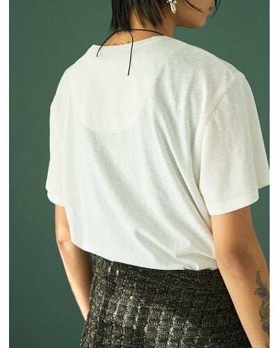 【YENN 2026 SUMMER COLLECTION】LACE FRAME LOGO TEE - Champdelarose