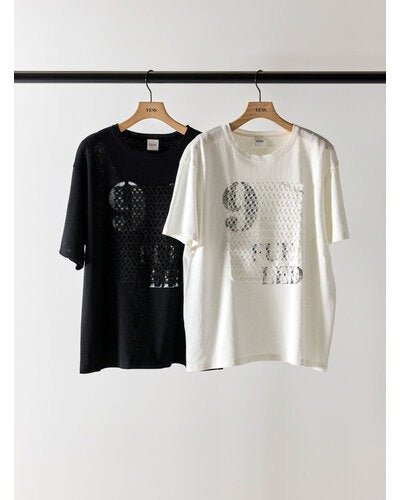 【YENN 2026 SUMMER COLLECTION】LACE FRAME LOGO TEE - Champdelarose