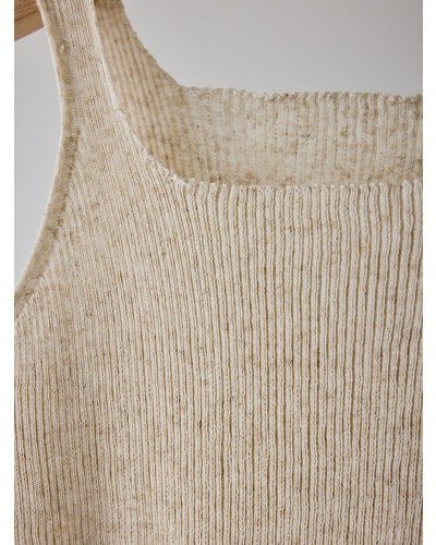 【YENN 2026 SUMMER COLLECTION】LINEN RIB TANKTOP - Champdelarose