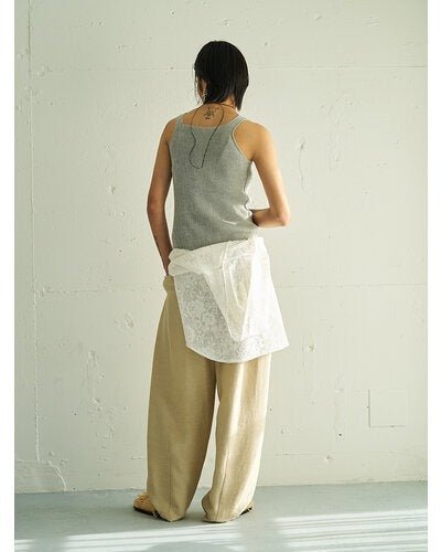 【YENN 2026 SUMMER COLLECTION】LINEN RIB TANKTOP - Champdelarose