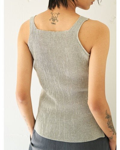 【YENN 2026 SUMMER COLLECTION】LINEN RIB TANKTOP - Champdelarose
