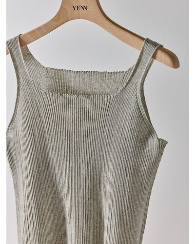 【YENN 2026 SUMMER COLLECTION】LINEN RIB TANKTOP - Champdelarose