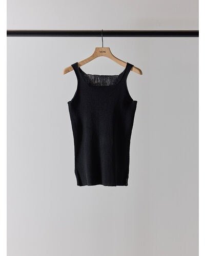 【YENN 2026 SUMMER COLLECTION】LINEN RIB TANKTOP - Champdelarose