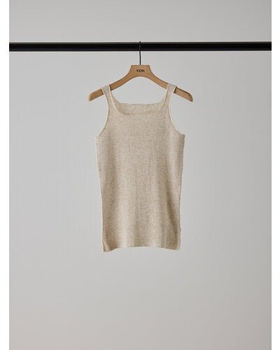【YENN 2026 SUMMER COLLECTION】LINEN RIB TANKTOP - Champdelarose