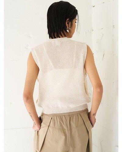 【YENN 2026 SUMMER COLLECTION】LINEN SHEER VEST - Champdelarose