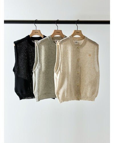 【YENN 2026 SUMMER COLLECTION】LINEN SHEER VEST - Champdelarose