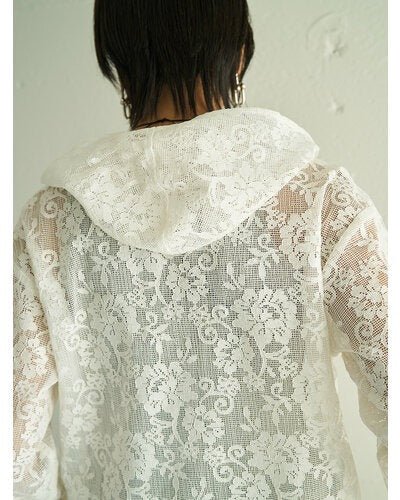 【YENN 2026 SUMMER COLLECTION】PORTABLE LACE HOODIE - Champdelarose