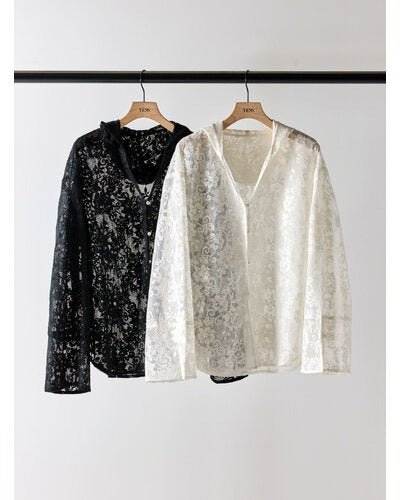 【YENN 2026 SUMMER COLLECTION】PORTABLE LACE HOODIE - Champdelarose