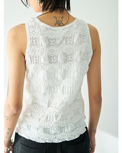 【YENN 2026 SUMMER COLLECTION】SHRUNK LACE TANKTOP - Champdelarose