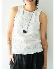 【YENN 2026 SUMMER COLLECTION】SHRUNK LACE TANKTOP - Champdelarose