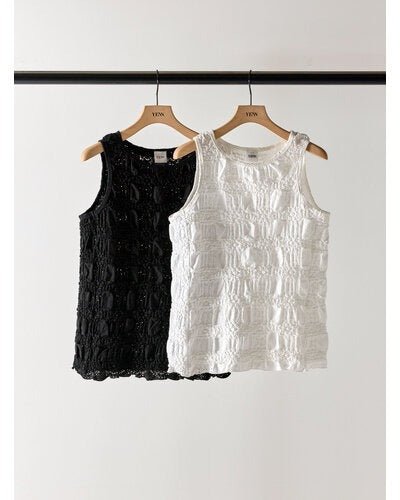 【YENN 2026 SUMMER COLLECTION】SHRUNK LACE TANKTOP - Champdelarose