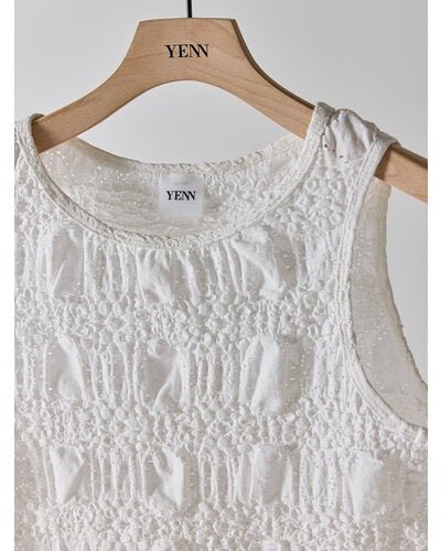 【YENN 2026 SUMMER COLLECTION】SHRUNK LACE TANKTOP - Champdelarose