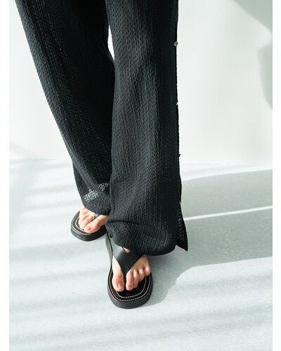 【YENN 2026 SUMMER COLLECTION】SIDE EYELET PANTS - Champdelarose