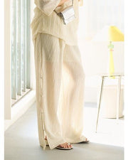 【YENN 2026 SUMMER COLLECTION】SIDE EYELET PANTS - Champdelarose