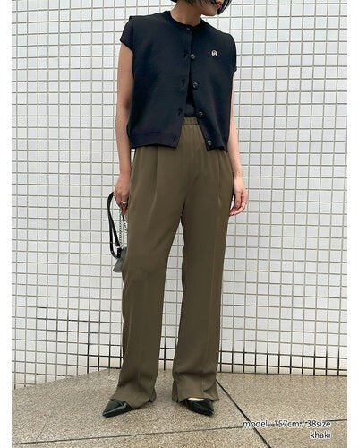 【YENN 2026 SUMMER COLLECTION】SIDE SLIT SLACKS - Champdelarose
