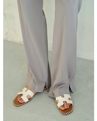 【YENN 2026 SUMMER COLLECTION】SIDE SLIT SLACKS - Champdelarose