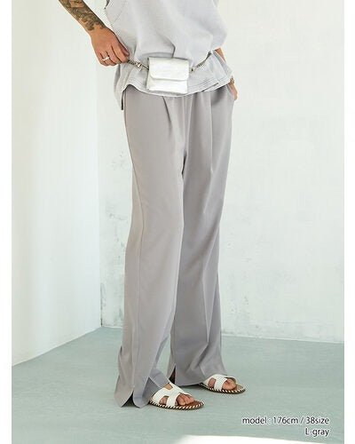 【YENN 2026 SUMMER COLLECTION】SIDE SLIT SLACKS - Champdelarose