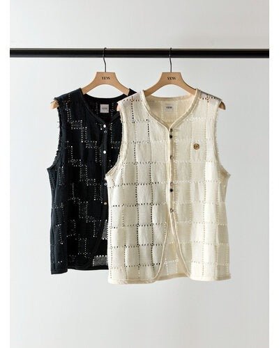 【YENN 2026 SUMMER COLLECTION】SLEEVELESS LACE TOP - Champdelarose