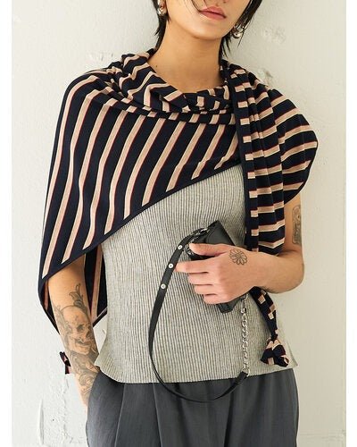 【YENN 2026 SUMMER COLLECTION】STRIPED JERSEY SCARF - Champdelarose