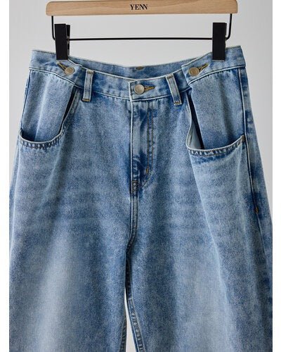 【YENN 2026 SUMMER COLLECTION】TUCK BELT DENIM PT - Champdelarose