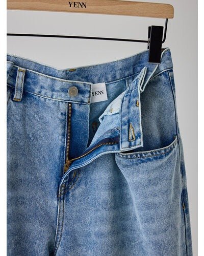 【YENN 2026 SUMMER COLLECTION】TUCK BELT DENIM PT - Champdelarose