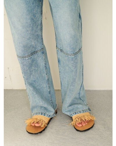【YENN 2026 SUMMER COLLECTION】TUCK BELT DENIM PT - Champdelarose