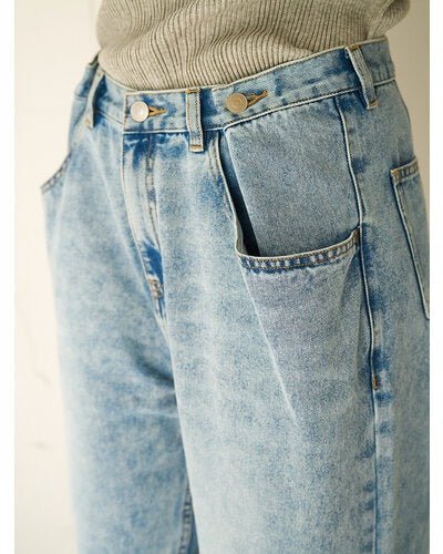 【YENN 2026 SUMMER COLLECTION】TUCK BELT DENIM PT - Champdelarose