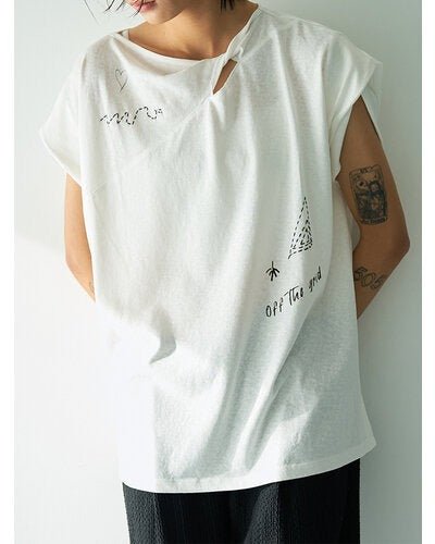 【YENN 2026 SUMMER COLLECTION】TWIST PRINT TEE - Champdelarose