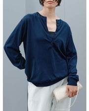 【YENN 26-27 WINTER/PRE-SPRING】16G DEEP HENRY KNIT - 1月中旬頃発送 - Champdelarose