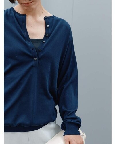 【YENN 26-27 WINTER/PRE-SPRING】16G DEEP HENRY KNIT - 1月中旬頃発送 - Champdelarose