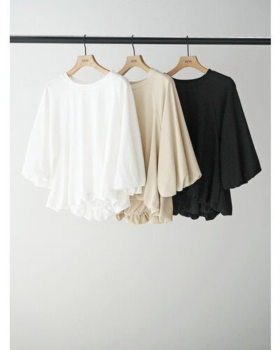 【YENN 26-27 WINTER/PRE-SPRING】AIRY BALLOON TEE - 1月中旬頃発送 - Champdelarose