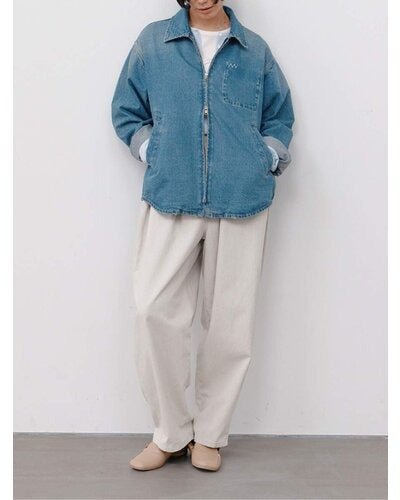 【YENN 26-27 WINTER/PRE-SPRING】DENIM ZIP UP JACKET - 1月中旬頃発送 - Champdelarose