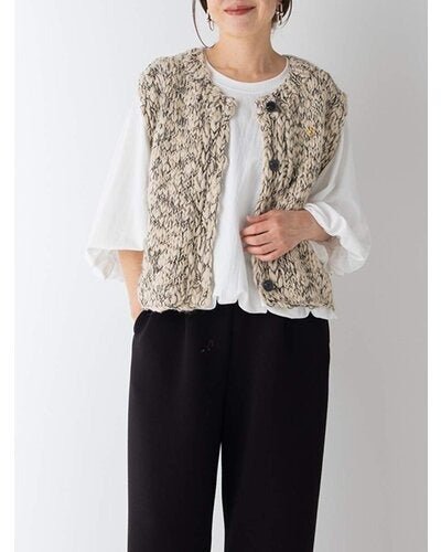【YENN 26-27 WINTER/PRE-SPRING】HAND SLUB MIX VEST - 11月中旬頃発送 - Champdelarose