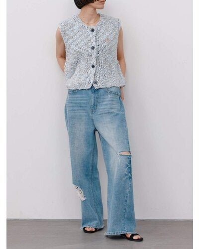 【YENN 26-27 WINTER/PRE-SPRING】HIGH DAMAGED WIDE PT - 1月中旬頃発送 - Champdelarose