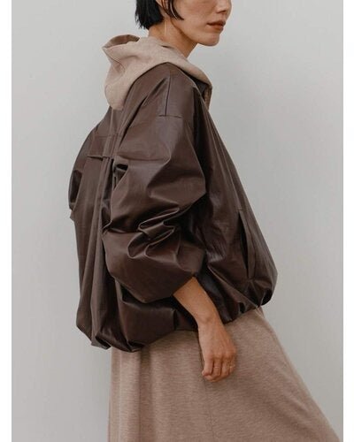【YENN 26-27 WINTER/PRE-SPRING】LEATHER LIKE BLOUSON - 11月中旬頃発送 - Champdelarose