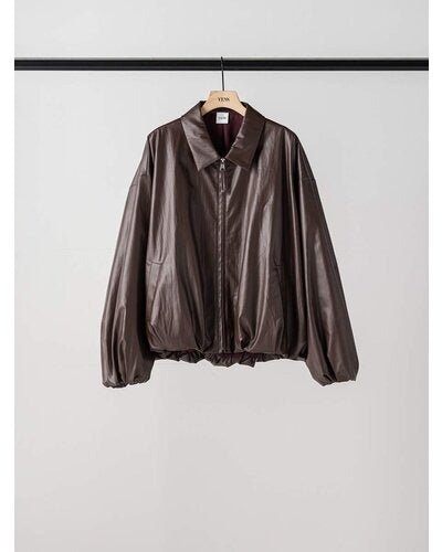 【YENN 26-27 WINTER/PRE-SPRING】LEATHER LIKE BLOUSON - 11月中旬頃発送 - Champdelarose