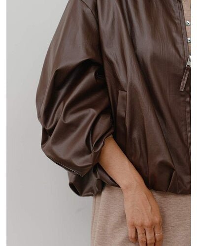 【YENN 26-27 WINTER/PRE-SPRING】LEATHER LIKE BLOUSON - 11月中旬頃発送 - Champdelarose