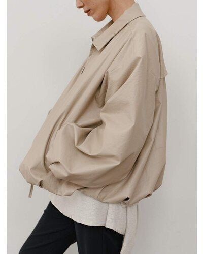 【YENN 26-27 WINTER/PRE-SPRING】LEATHER LIKE BLOUSON - 11月中旬頃発送 - Champdelarose