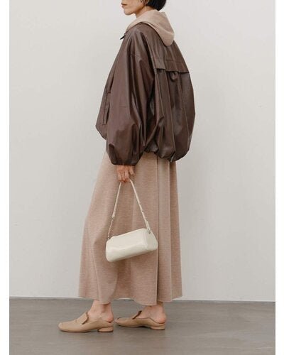 【YENN 26-27 WINTER/PRE-SPRING】LEATHER LIKE BLOUSON - 11月中旬頃発送 - Champdelarose